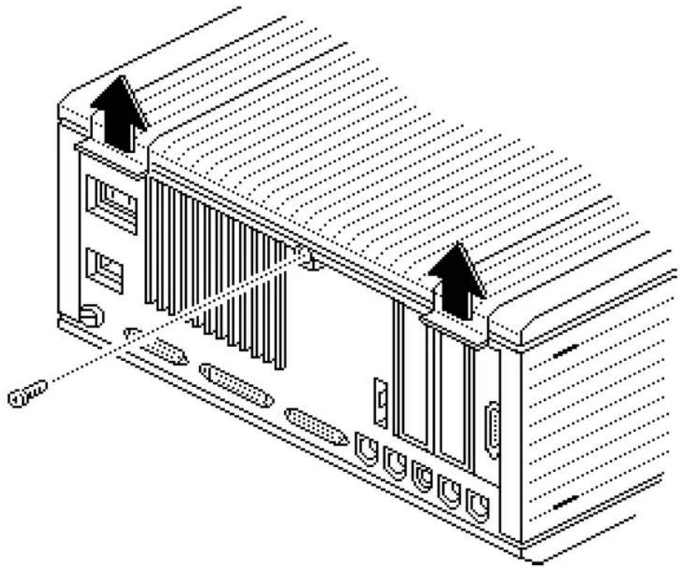 Isometric line drawing of a server room with ventilation ducts and ceiling-mounted fans (no text or symbols)