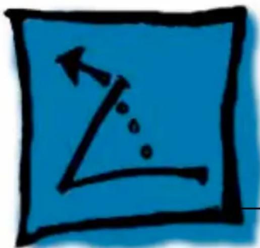 Blue square icon with a black arrow and curved line, no text or symbols present.