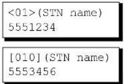 <01>(STN name) 5551234 [010](STN name) 5553456
