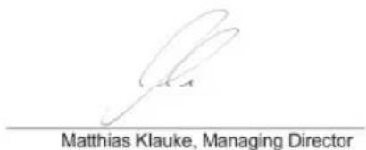 Matthias Klauke, Managing Director