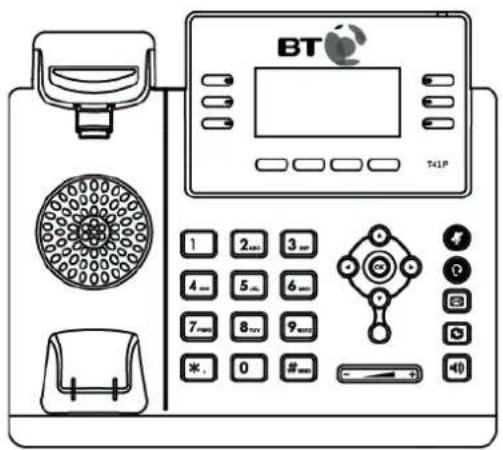 BT T41P 1 2 3 4 5 6 7 8 9 *. 0 #