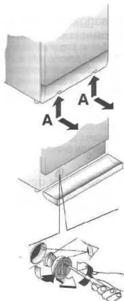 Technical diagram illustrating a mechanical assembly with labeled components and directional arrows indicating motion or force.
