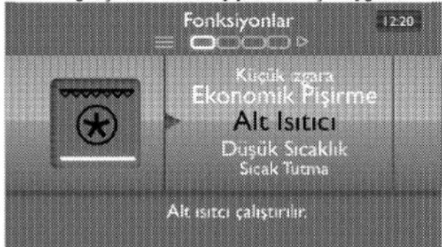Fonksiyonlar Kılıçük azara Ekonomik Pışirme Alt Isitici Düşük Sıcaklık Sıcak Ticma Alt isitci çalıştırılır