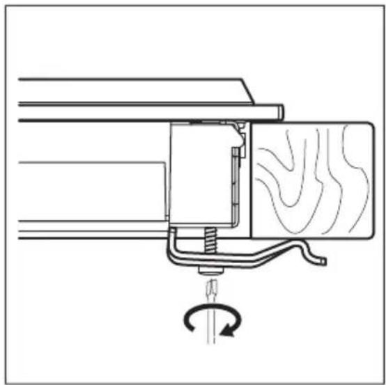 Technical line drawing of a mechanical assembly with a rotating component (no text or symbols).