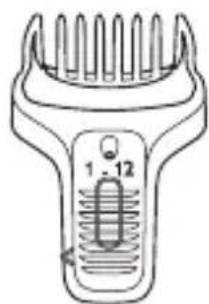 Line drawing of a hairbrush with multiple teeth and a handle (no text or symbols)
