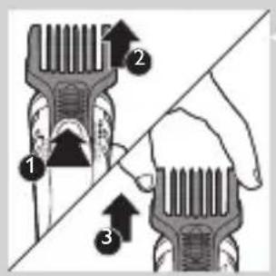 Diagram illustrating hair styling technique with numbered steps and directional arrows