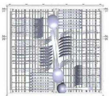 Abstract diagram with grid, curved lines, and spherical elements (no text or symbols).