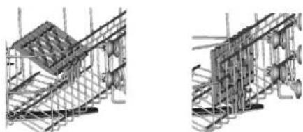 Two technical line drawings of structural steel frameworks with no visible text or symbols.