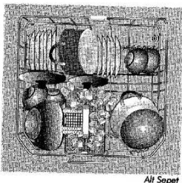 Illustration of a multi-tiered electronic device with various components and connectors (no visible text or symbols)