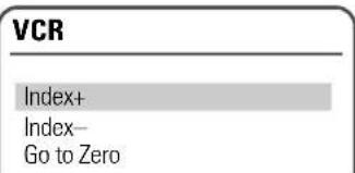 VCR Index+ Index- Go to Zero