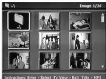 Image 1/24 Instructions: Enter - Select Tv View - Exit Title - MP3