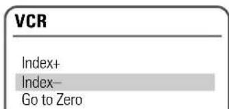 VCR Index+ Index- Go to Zero