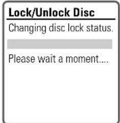 Lock/Unlock Disc Changing disc lock status. Please wait a moment....