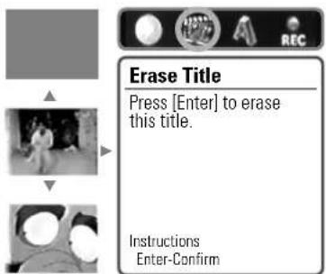 Erase Title Press [Enter] to erase this title. Instructions Enter-Confirm