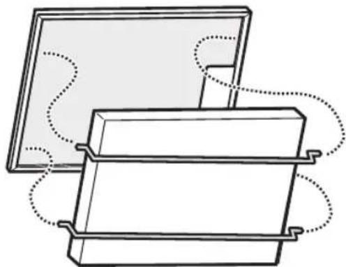 Diagram of a mechanical assembly with two rectangular components and dotted connection lines (no text or symbols)