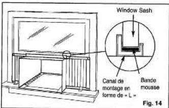Window Sash Canal de montage en forme de - L = Bande mousse Fig. 14