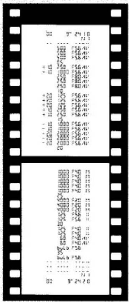 Document scanné avec deux rangées de texte manuscrit ou imprimé, probablement un formulaire ou un rapport avec des codes alphanumériques et des chiffres.