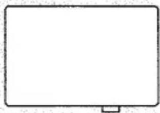 Dessin au trait simple d'un cadre rectangulaire avec un petit carré en bas (sans texte ni symboles)