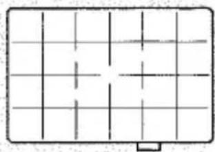 Schéma de grille simple avec des lignes qui se croisent et une petite base rectangulaire (sans texte ni symboles)