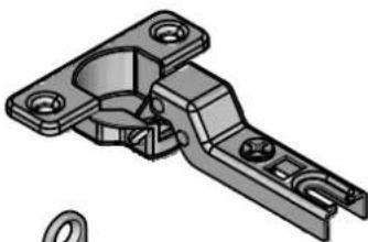 Mechanical bracket component with mounting holes and a separate circular part (no text or symbols visible)