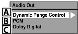 Audio Out Dynamic Range Control PCM Dolby Digital