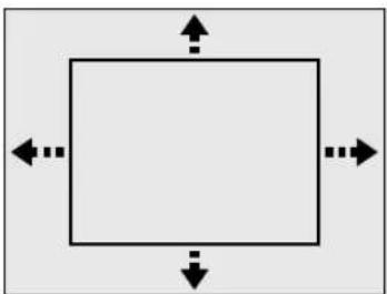 Simple geometric diagram with a rectangle and four arrows pointing inward (no text or symbols)