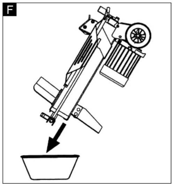 Line drawing of a mechanical device pouring liquid into a bowl (no text or symbols)