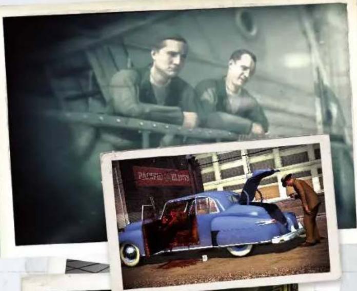 Composite image showing two men in a factory setting with a vintage blue car and a man adjusting it.