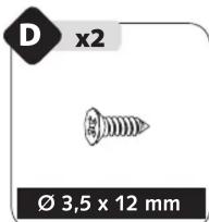 D x2 Ø 3,5 x 12 mm