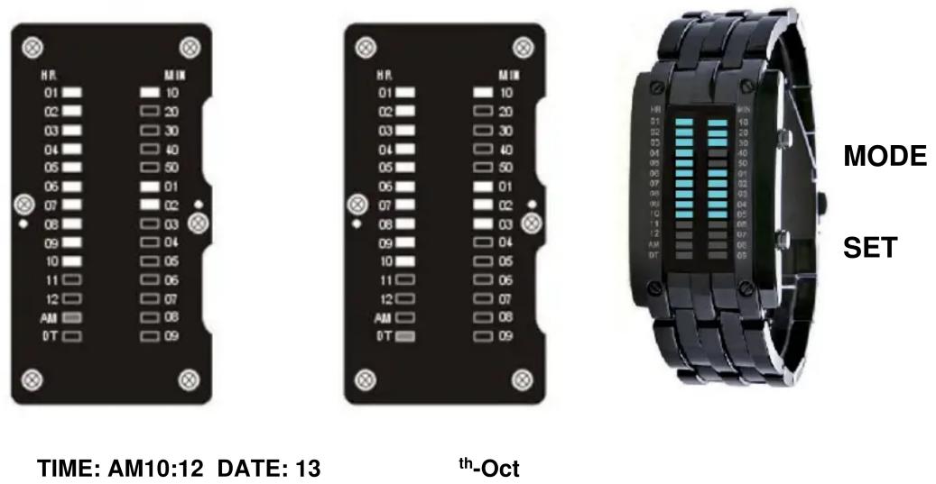 Skmei 0926 - Time and date set: - 1