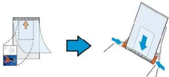Diagram illustrating a process of fabricating and shifting fabric with directional arrows, showing material deformation and movement.