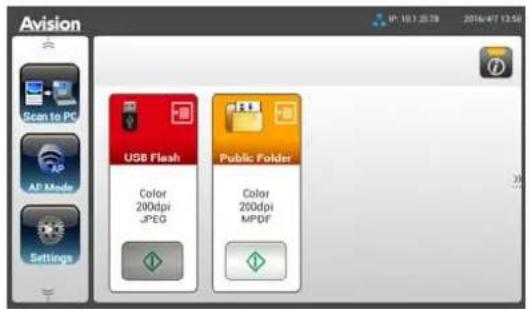 Avision Scan to PC USB Flash Color 200dpi JPEG Public Folder Color 200dpi MPDF
