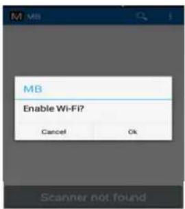 MB Enable Wi-Fi? Cancel OK Scanner not found