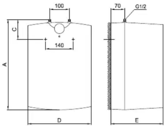 100 C 140 A 70 G1/2 D E