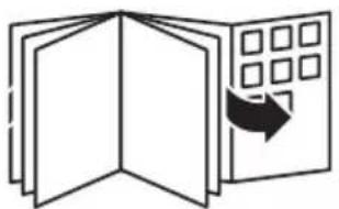 Illustration of stacked documents with a grid pattern and an arrow indicating rotation (no text or symbols)