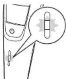 Diagram showing a door handle with a magnified view of a device labeled 'S' and a star symbol inside.