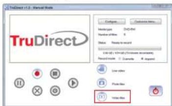 TruDirect v1.0 - Manual Style TruDirect Options Show Type: V3Q-Ph Show type: 8 Status: Ready to record Record mode: □ Cancelled □ Exported Live video Play Max Video Max