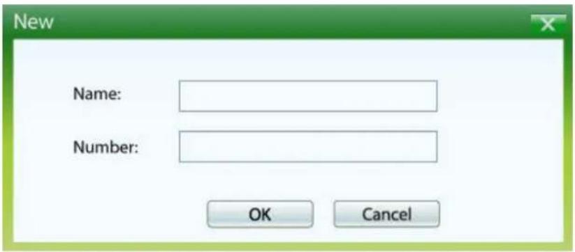 New Name: Number: OK Cancel