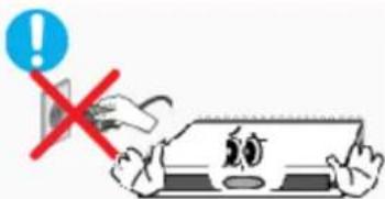 Warning sign with exclamation mark and car illustration, indicating alert or warning against a vehicle