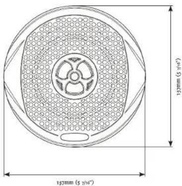 157 mm (5 2/6") 153 mm (5 2/6")