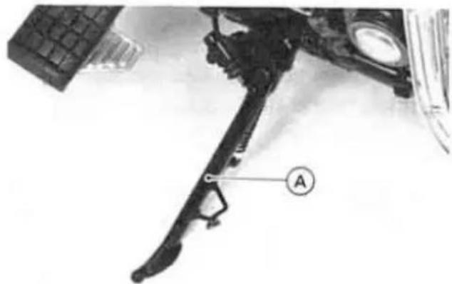 Close-up of a mechanical component with labeled part 'A' (no readable text or symbols beyond label)