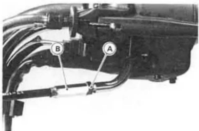 Technical diagram of a mechanical assembly with labeled parts A and B, likely for engineering or manufacturing documentation.