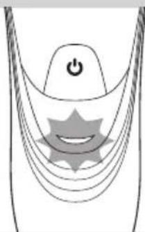 Diagram of a stylized smiley face with curved lines and a power button, no text or symbols present
