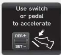 Use switch or pedal to accelerate RES+ SET -
