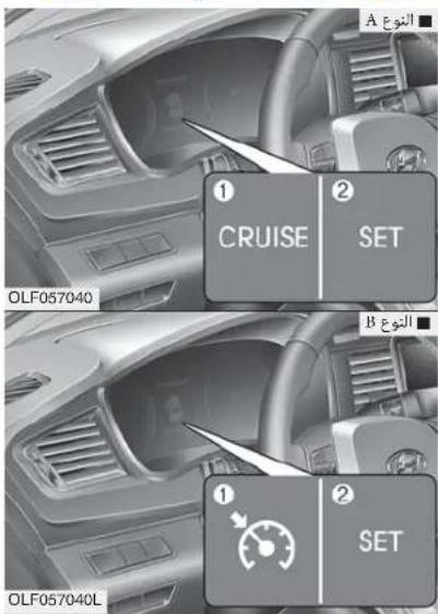 A النوع ① CRUISE ② SET OLF057040 B ① ② SET OLF057040L