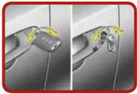 Two-panel illustration showing a hand holding a device with yellow arrows indicating motion or change (no text or symbols)