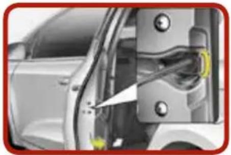 Close-up of a car's front door and side lock assembly (no visible text or symbols)