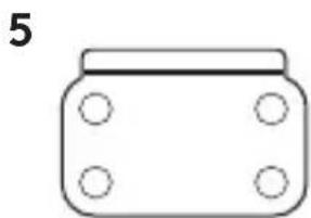 Simple line drawing of a rectangular container with four circular holes (no text or symbols)