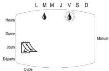 L M M J V S D Heure Duree Jours Départs Cycle Manuel