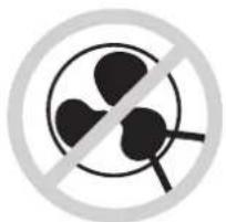 Prohibition symbol with three clover-like shapes crossed out by a diagonal line, no text or numbers present.
